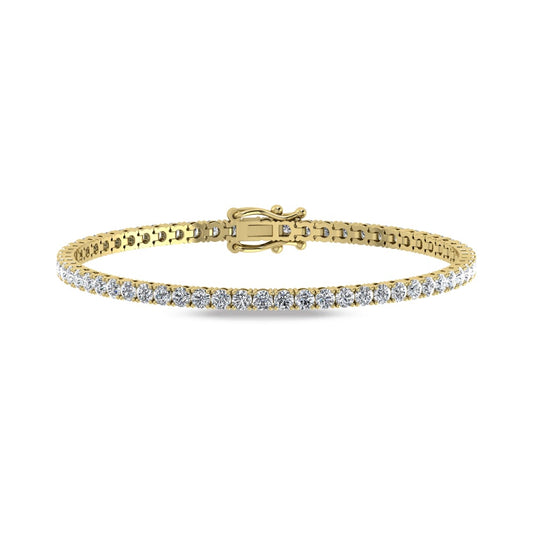 14K Yellow Gold Lab Grown Diamond 3 Ct.Tw. Tennies Bracelet