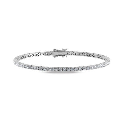 10K White Gold Lab Grown Diamond 3 Ct.Tw. Tennies Bracelet
