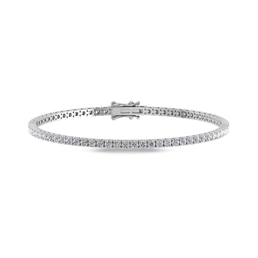 10K White Gold Lab Grown Diamond 3 Ct.Tw. Tennies Bracelet