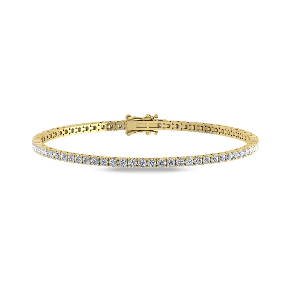 10K Yellow Gold Lab Grown Diamond 3 Ct.Tw. Tennies Bracelet