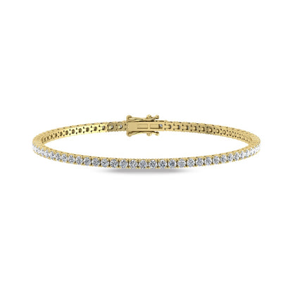 10K Yellow Gold Lab Grown Diamond 3 Ct.Tw. Tennies Bracelet