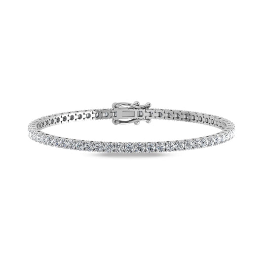 10K White Gold Lab Grown Diamond 5 Ct.Tw. Tennies Bracelet