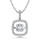 14K White Gold Lab Grown Diamond 5/8 Ct.Tw. Square Shape Shimmering Pendant (Center 1/2 ctw)