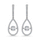 14K White Gold Lab Grown Diamond 2 1/2 Ct.Tw. Pear Shape Shimmering Earrings (Center 1 ctw)