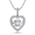 14K White Gold Lab Grown Diamond 1 1/5 Ct.Tw. Heart Shape Shimmering Pendant (Center 1 ctw)