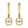 10K Yellow Gold Lab Grown Diamond 1/6 Ct.Tw. Cushion Shape Plain Halo Earrings