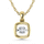 10K Yellow Gold Lab Grown Diamond 1/5 Ct.Tw. Cushion Shape Plain Halo Pendant