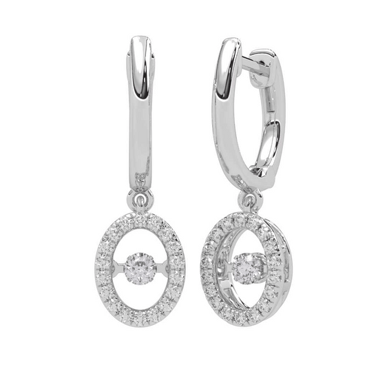 10K White Gold Lab Grown Diamond 1/3 Ct.Tw. Oval Shape Halo Earrings