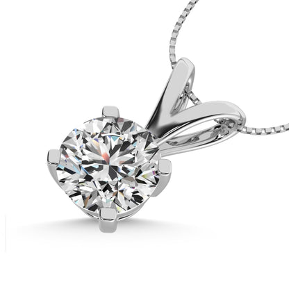14K White Gold Labgrown Diamond 2 Ct.Tw. Solitaire Pendant