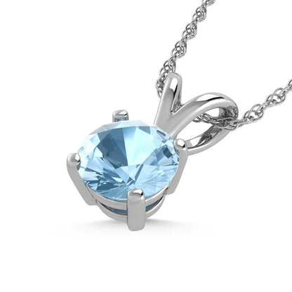 IGI Certified 14K White Gold Lab Grown Blue Diamond 1 1/2 Ct.Tw. Solitaire Pendant