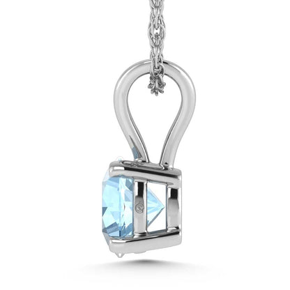 14K White Gold Lab Grown Blue Diamond 3/4 Ct.Tw. Solitaire Pendant