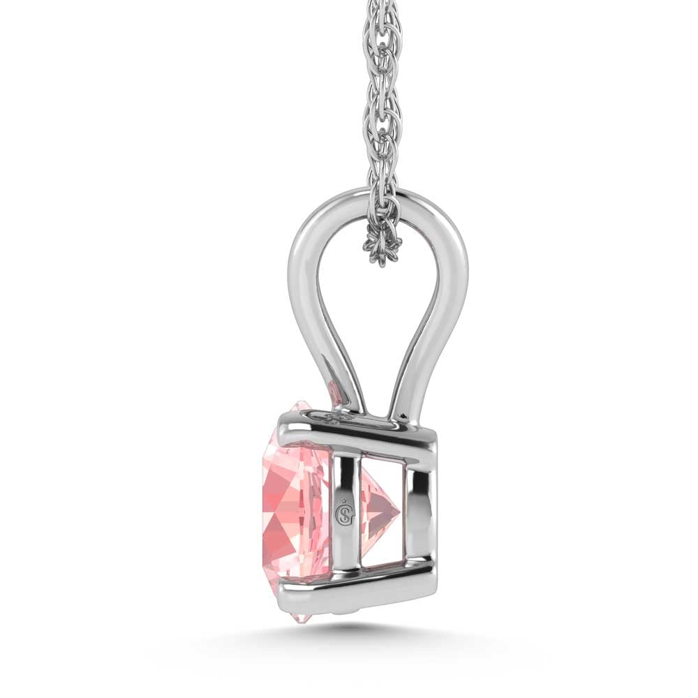 14K White Gold Lab Grown Pink Diamond 1/2 Ct.Tw. Solitaire Pendant