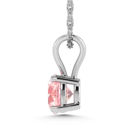 14K White Gold Lab Grown Pink Diamond 1/2 Ct.Tw. Solitaire Pendant