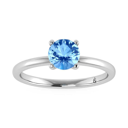 IGI Certified 14K White Gold Lab Grown Blue Diamond 1 1/2 Ct.Tw. Solitaire Ring