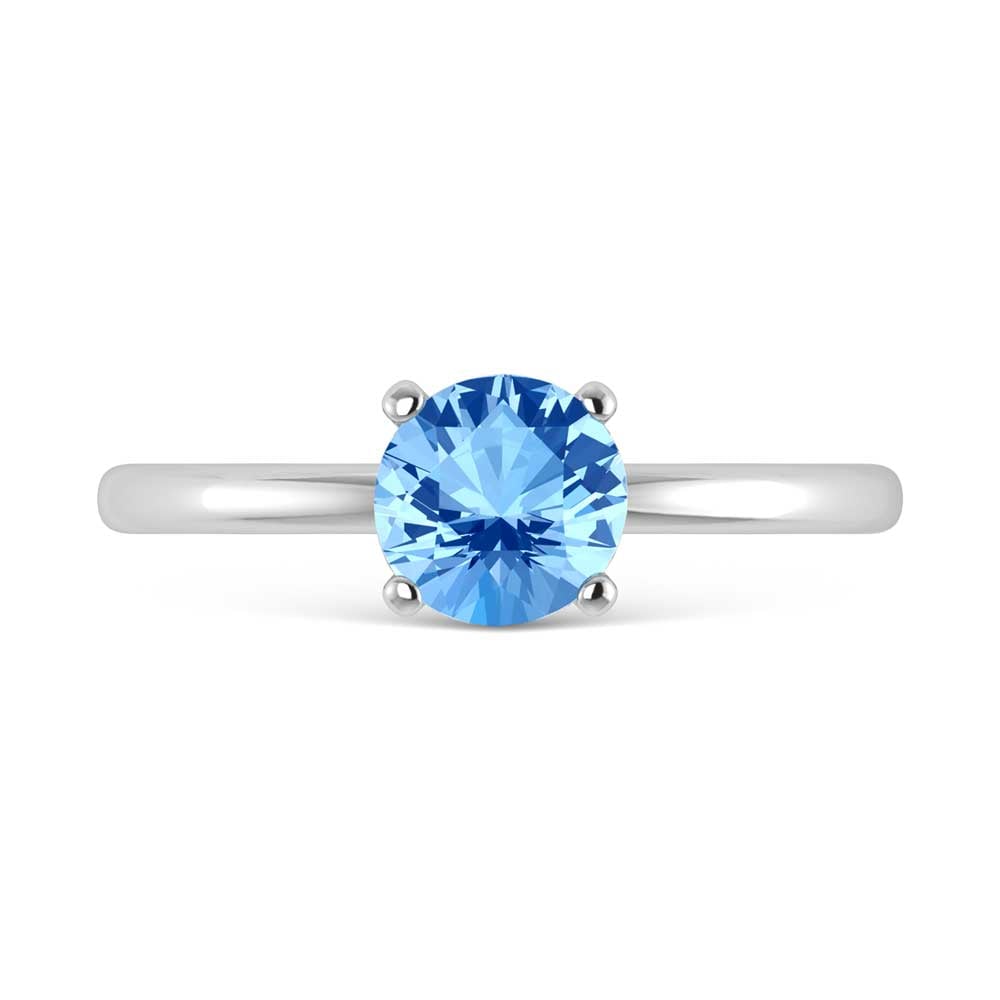 IGI Certified 14K White Gold Lab Grown Blue Diamond 1 1/2 Ct.Tw. Solitaire Ring