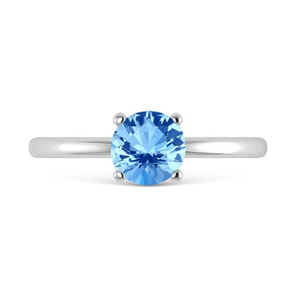 IGI Certified 14K White Gold Lab Grown Blue Diamond 1 1/2 Ct.Tw. Solitaire Ring