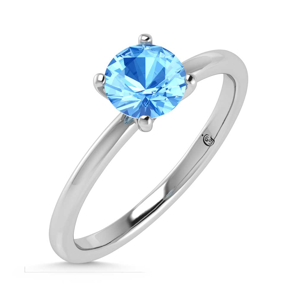 IGI Certified 14K White Gold Lab Grown Blue Diamond 1 1/2 Ct.Tw. Solitaire Ring