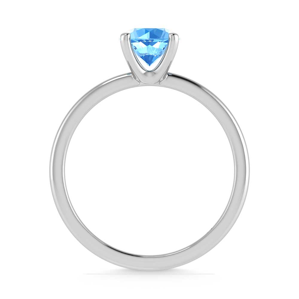 IGI Certified 14K White Gold Lab Grown Blue Diamond 1 1/2 Ct.Tw. Solitaire Ring