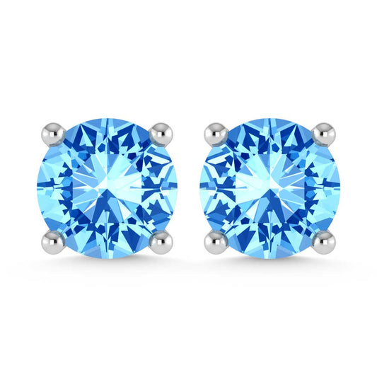14K White Gold Lab Grown Blue Diamond 3/8 Ct.Tw. Stud Earrings