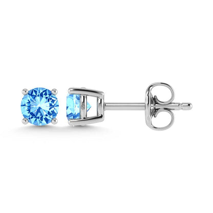 14K White Gold Lab Grown Blue Diamond 1/5 Ct.Tw. Stud Earrings