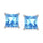 14K White Gold Lab Grown Blue Diamond 1/2 Ct.Tw. Princess Stud Earrings