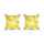 14K White Gold Lab Grown Yellow Diamond 1/2 Ct.Tw. Princess Stud Earrings