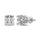 14K White Gold Lab Grown Diamond 1 Ct.Tw. Non certified HPHT VS1+ G+ Solitaire Studs (Available in 0.50ctw to 4ctw)