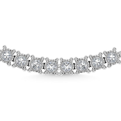 Sterling Silver Lab Grown Diamond 2 5/8 Ct.Tw. 4 Prong Illusion Necklace 18 Inch (10 CT Look)