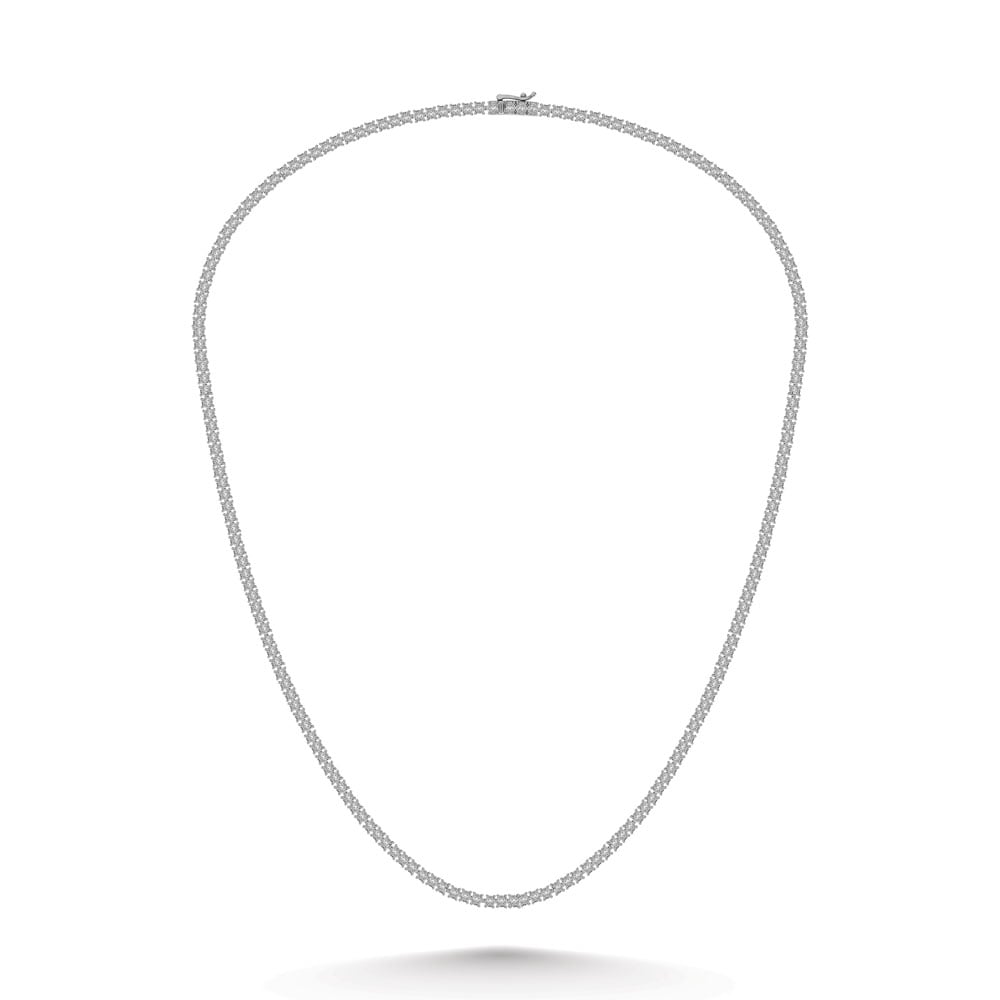 Sterling Silver Lab Grown Diamond 3 1/4 Ct.Tw. 4 Prong Illusion Necklace 22 Inch (10 CT Look)