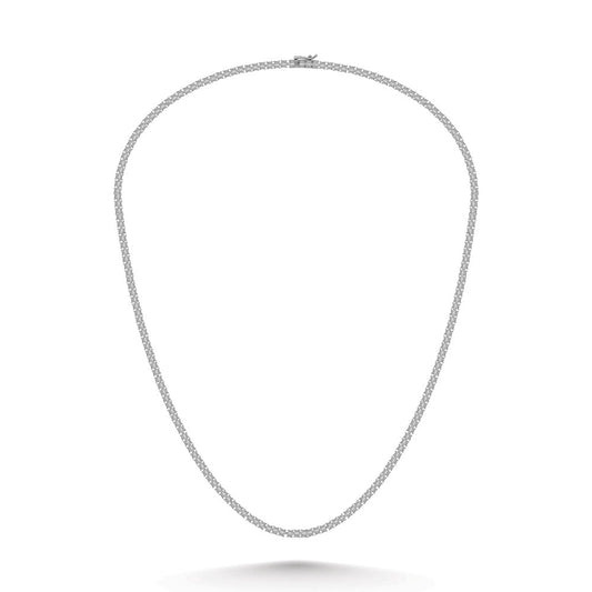 Sterling Silver Lab Grown Diamond 3 1/2 Ct.Tw. 4 Prong Illusion Necklace 24 Inch (10 CT Look)