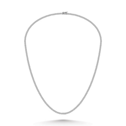 Sterling Silver Lab Grown Diamond 8 1/2 Ct.Tw. 4 Prong Illusion Necklace 20 Inch (20 CT Look)
