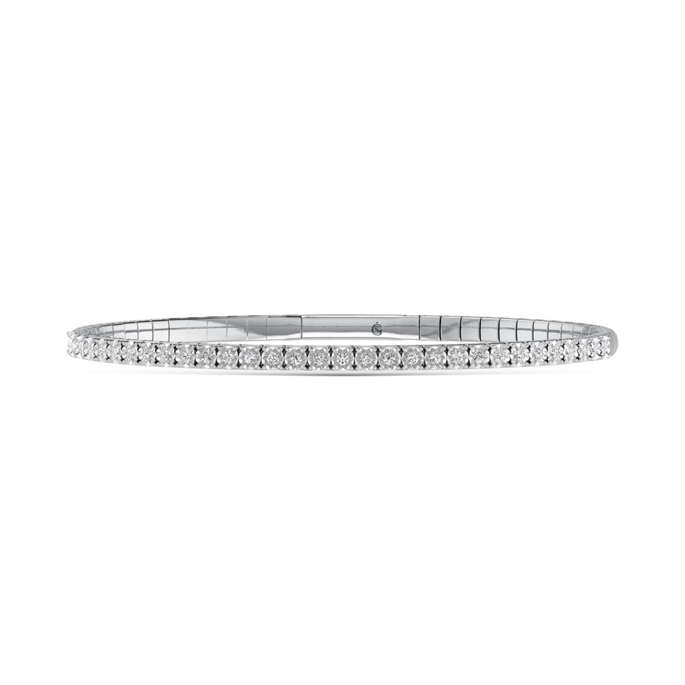 Sterling Silver Labgrown Diamond 1/2 Ct.Tw. Flexi Bangle