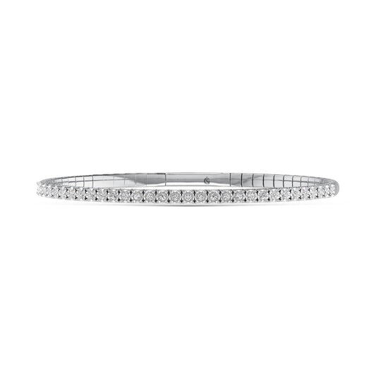 Sterling Silver Labgrown Diamond 1/2 Ct.Tw. Flexi Bangle