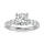 14K White Gold Lab Grown Diamond 3 1/5 Ct.Tw. Round Shape Halfway Engagement Ring (Center 2CT)