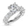 14K White Gold Labgrown Diamond 4 1/3 Ct.Tw. Three Forth Engagement Ring With Center 3 ctw
