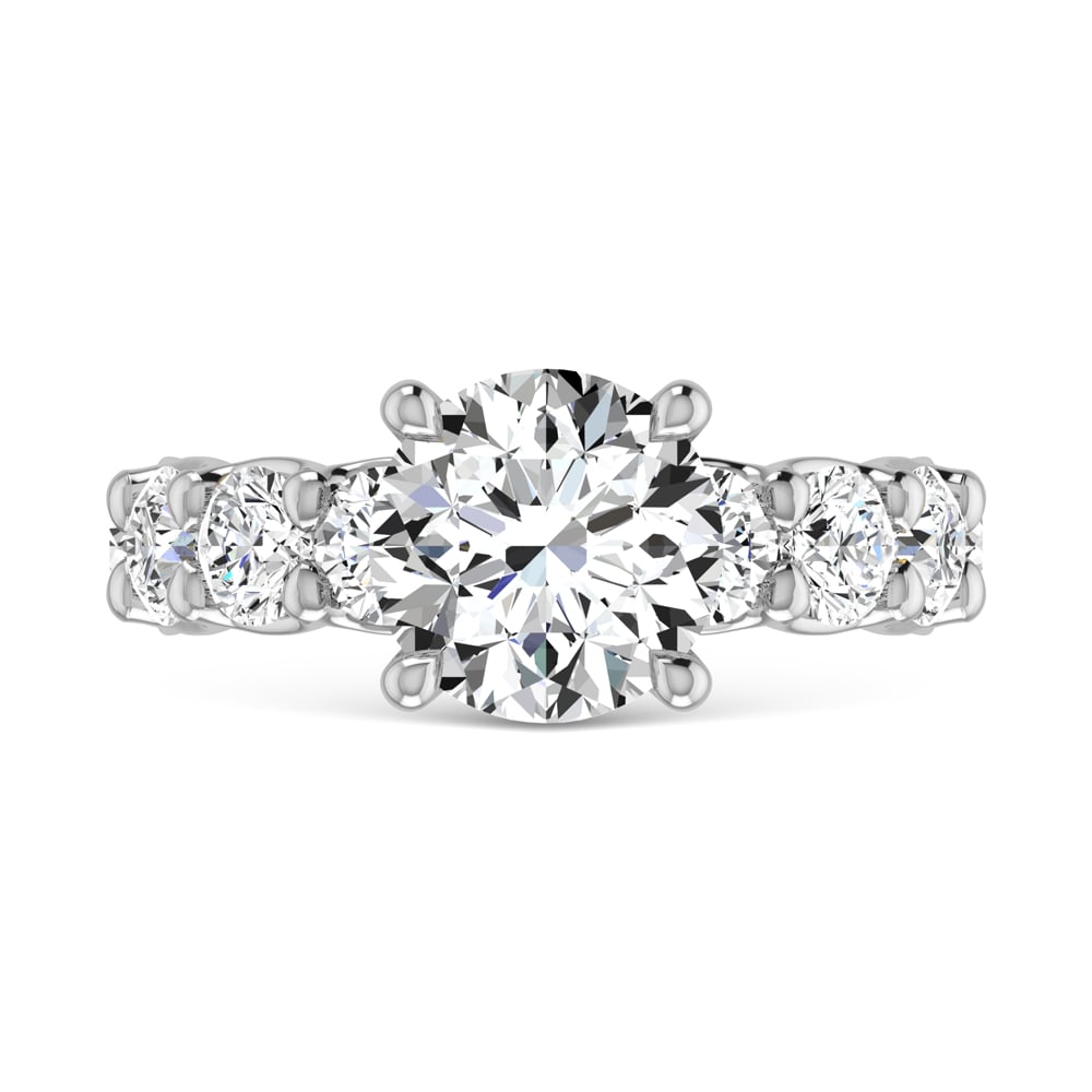 14K White Gold Labgrown Diamond 4 1/3 Ct.Tw. Three Forth Engagement Ring With Center 3 ctw
