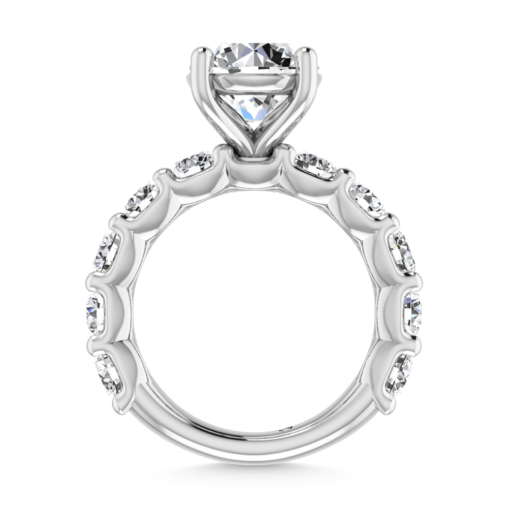 14K White Gold Labgrown Diamond 4 1/3 Ct.Tw. Three Forth Engagement Ring With Center 3 ctw