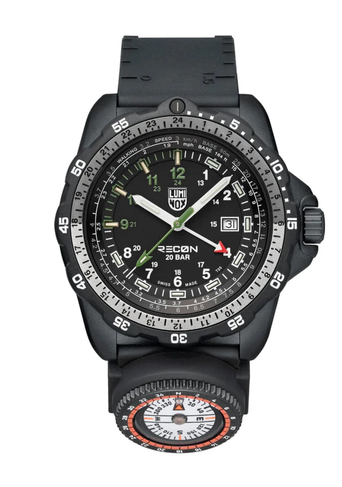 Luminox XL.8837.2 GMT Watch  Swiss Made, 200m Water Resistant, Compass Strap