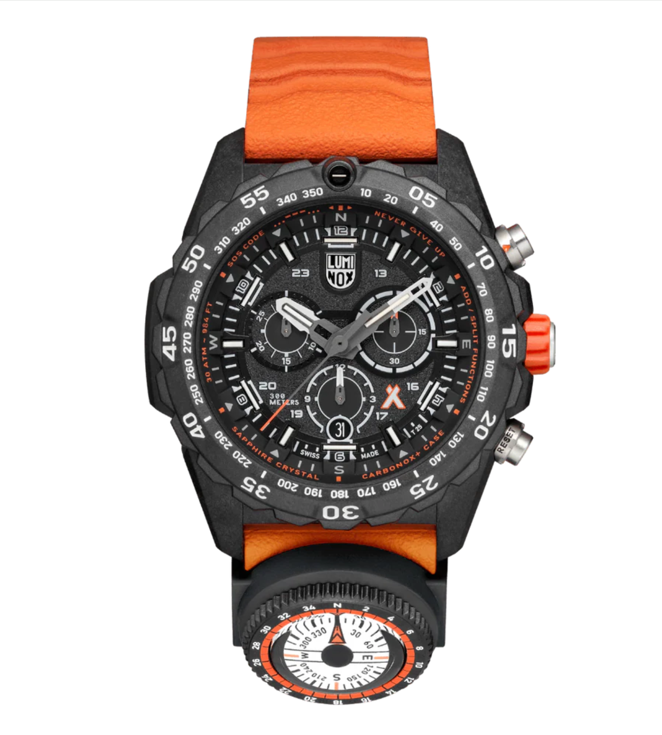 Luminox XB.3749 Bear Grylls 45mm Carbonox Swiss Chronograph Orange Strap