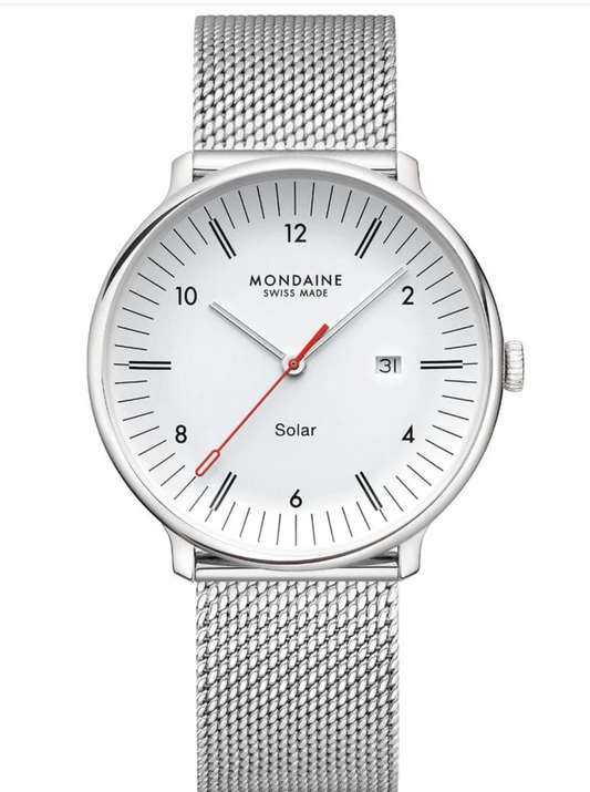 Mondaine Solar MLE.41910.SM Double Sapphire Glass Milanese 41mm Swiss Made Watch