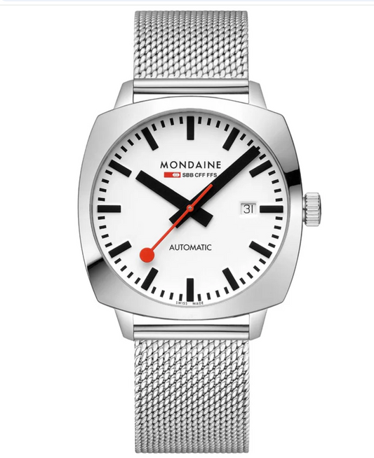 Mondaine MSL.3961B.SM Mens Swiss Watch Cushion Automatic 39mm Sapphire Crystal