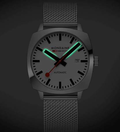 Mondaine MSL.3961B.SM Mens Swiss Watch Cushion Automatic 39mm Sapphire Crystal