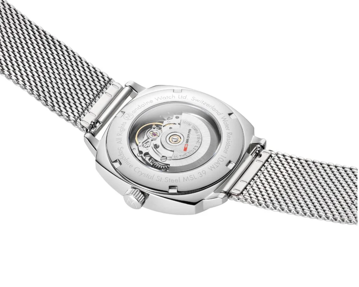 Mondaine MSL.3961B.SM Mens Swiss Watch Cushion Automatic 39mm Sapphire Crystal