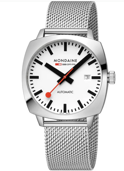Mondaine MSL.3961B.SM Mens Swiss Watch Cushion Automatic 39mm Sapphire Crystal