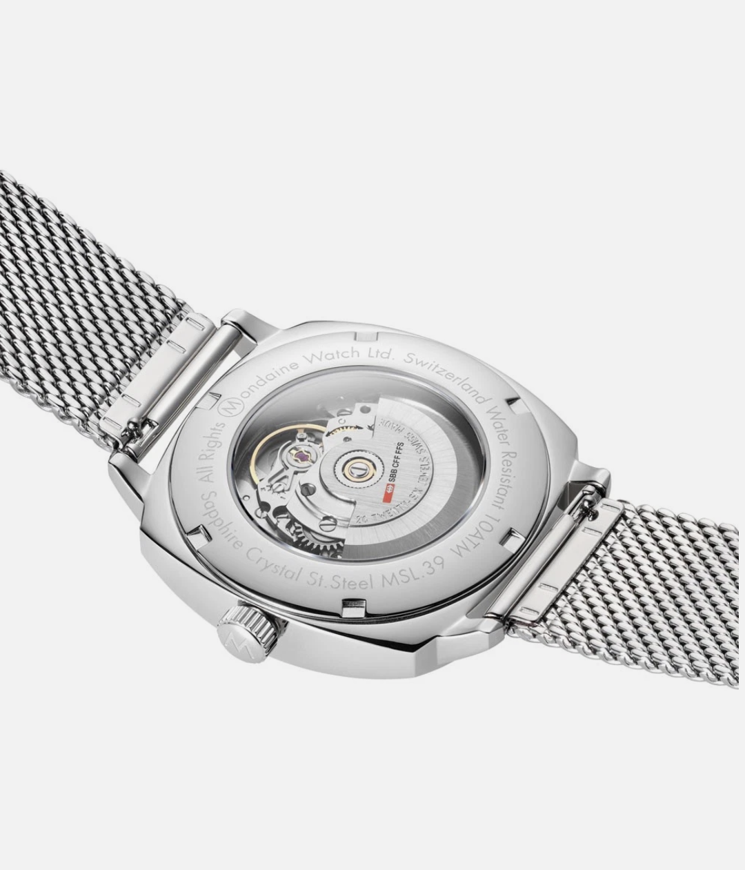 Mondaine MSL.3961B.SM Mens Swiss Watch Cushion Automatic 39mm Sapphire Crystal