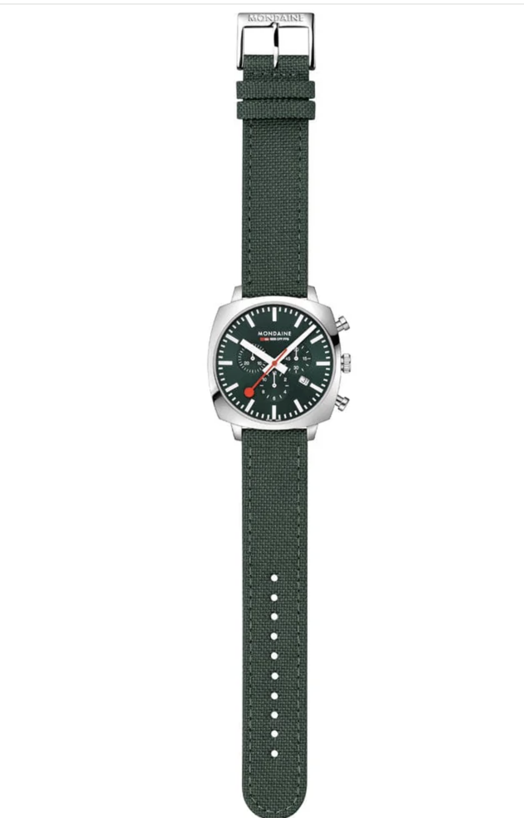 Mondaine MSL.41460.LF.SET Mens Cushion Park Green 41 mm Chronograph Swiss Watch