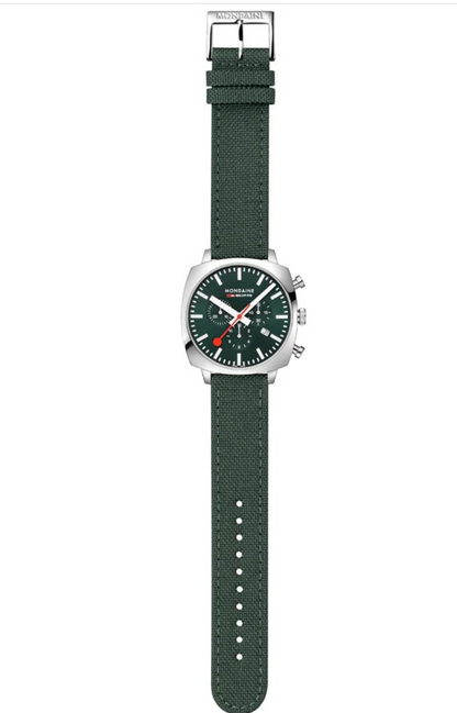 Mondaine MSL.41460.LF.SET Mens Cushion Park Green 41 mm Chronograph Swiss Watch