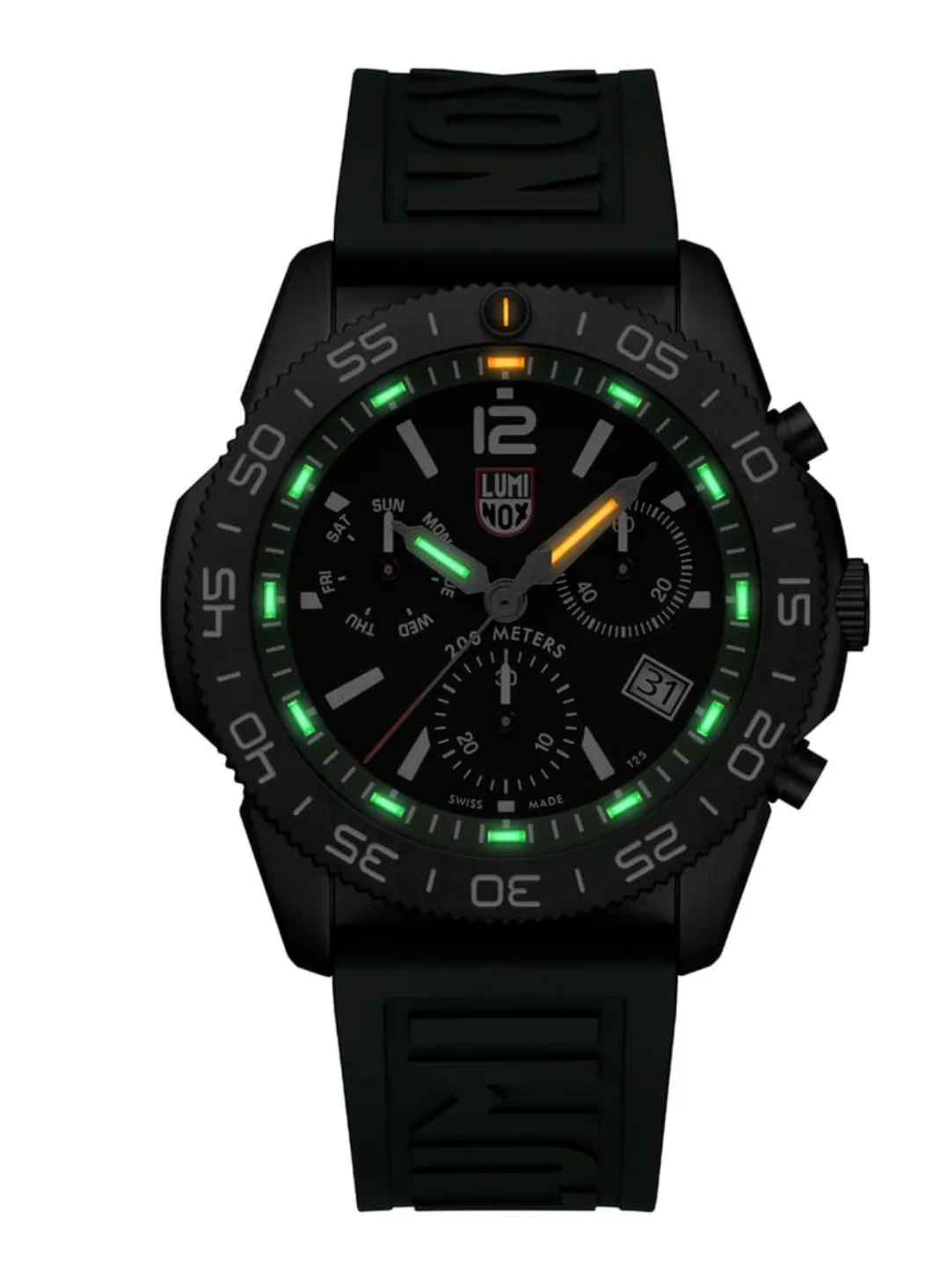 Luminox XS.3147 Pacific Diver Chronograph Forest Green 44mm Swiss Made Watch