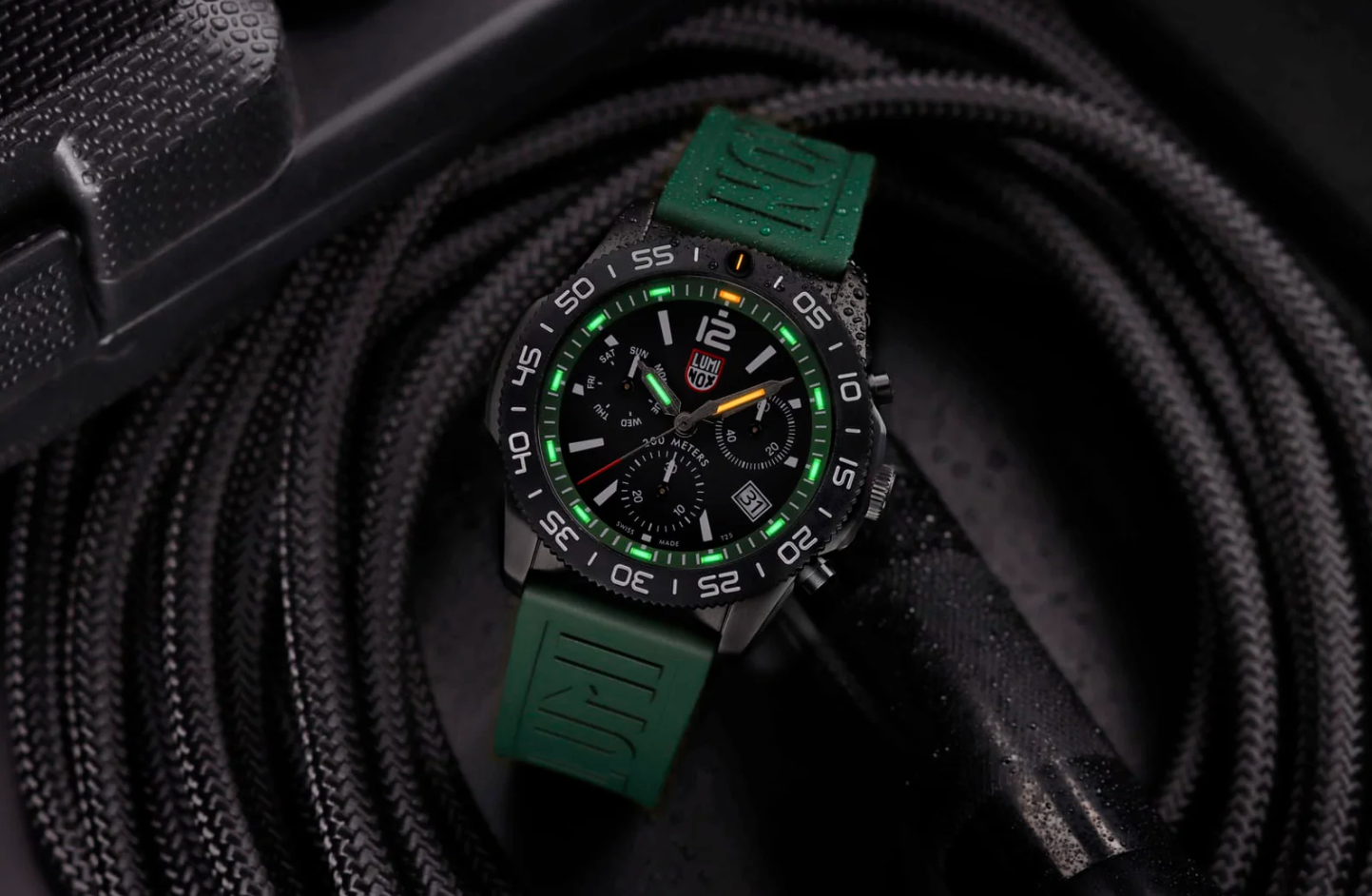 Luminox XS.3147 Pacific Diver Chronograph Forest Green 44mm Swiss Made Watch