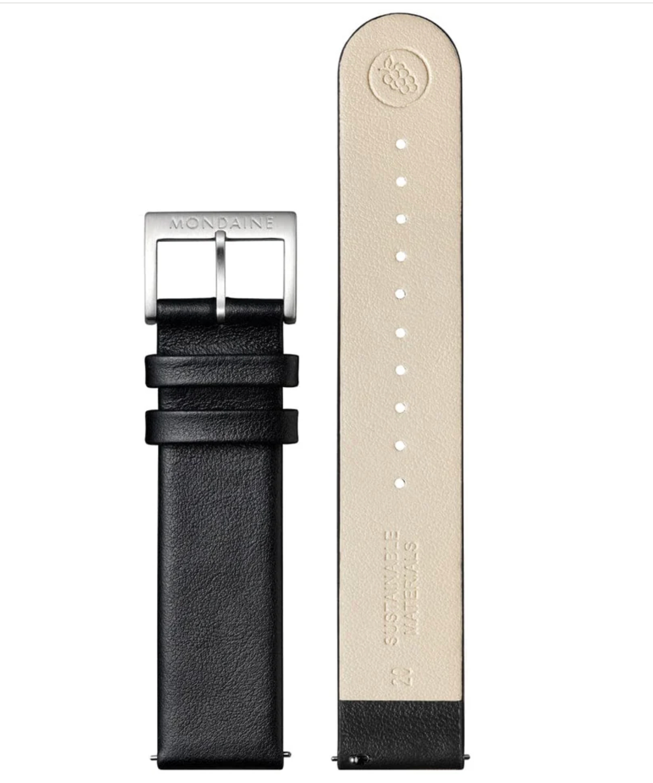 Mondaine NEO Chronograph 41mm Swiss Made Black Vegan Leather Watch MSD.41420.LBV
